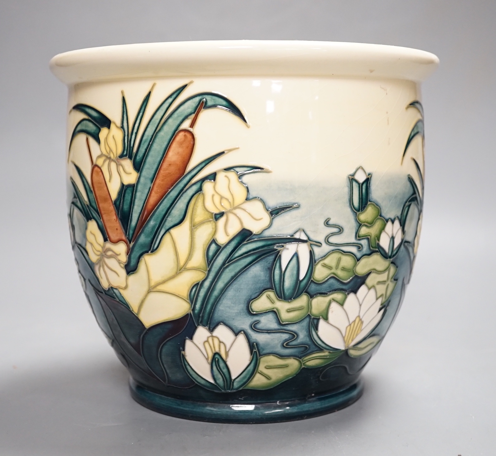 A Moorcroft Lamia pattern jardiniere - 16.5cm high